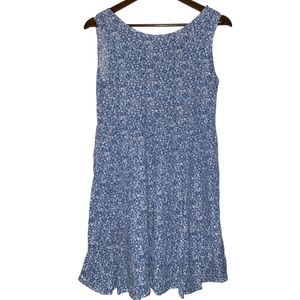 Lush Women Floral Mini Ruffle Dress XS Blue Beachy Breezy Dainty Feminine Simple